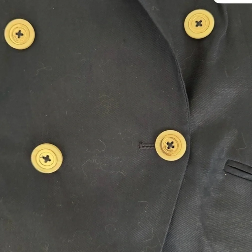 NWT White House Black Market Navy Double-Breasted Blazer with Contrast Buttons - Picture 8 of 9